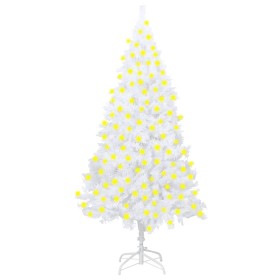 Árbol Navidad artificial con LED y ramas gruesas blanco 210 cm