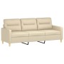 Sofá de 3 plazas de tela crema 180 cm