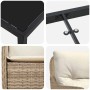 Conjunto de Comedor de Jardín con cojín 5 pcs Beige Poliratán