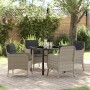 Conjunto de Comedor de Jardín 5 pcs Gris claro Poliratán