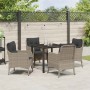 Conjunto de Comedor de Jardín 5 pcs Gris claro Poliratán