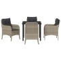 Conjunto de Comedor de Jardín 5 pcs Gris claro Poliratán