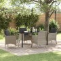 Conjunto de Comedor de Jardín 5 pcs Gris claro Poliratán