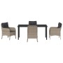 Conjunto de Comedor de Jardín 5 pcs Gris claro Poliratán