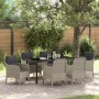 Conjunto de Comedor de Jardín 7 pcs Gris claro Poliratán