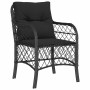Conjunto de Comedor de Jardín con cojín 5 pcs Negro Poliratán