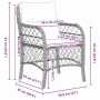 Conjunto de Comedor de Jardín con cojín 5 pcs Negro Poliratán