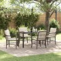 Conjunto de Comedor de Jardín con cojín 5 pcs Marrón Poliratán