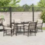 Conjunto de Comedor de Jardín con cojín 5 pcs Marrón Poliratán