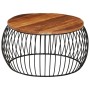 Mesa de centro de madera maciza reciclada Ø68 cm