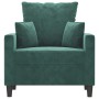 Sillón de terciopelo verde oscuro 60 cm