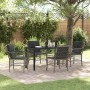 Conjunto de Comedor de Jardín con cojín 5 pcs Gris Poliratán
