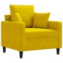 Sillón de terciopelo amarillo 60 cm
