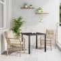 Conjunto de Comedor de Jardín con cojín 3 pcs Beige Poliratán