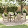 Conjunto de Comedor de Jardín con cojín 5 pcs Beige Poliratán