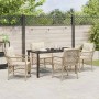 Conjunto de Comedor de Jardín con cojín 5 pcs Beige Poliratán