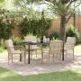 Conjunto de Comedor de Jardín con cojín 5 pcs Beige Poliratán