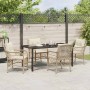 Conjunto de Comedor de Jardín con cojín 5 pcs Beige Poliratán