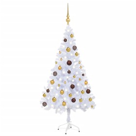 Árbol de Navidad artificial con luces y bolas 230 ramas 120 cm