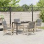 Conjunto de Comedor de Jardín con cojín 5 pcs Beige Poliratán