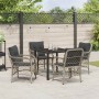 Conjunto de Comedor de Jardín 5 pcs Gris claro Poliratán