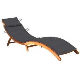 Garden lounger with solid acacia wood cushion. by vidaXL, Loungers - Ref: Foro24-3061572, Price: 181,31 €, Discount: %