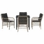 Conjunto de Comedor de Jardín 5 pcs Gris claro Poliratán
