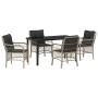 Conjunto de Comedor de Jardín 5 pcs Gris claro Poliratán