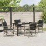 Conjunto de Comedor de Jardín 5 pcs Gris claro Poliratán