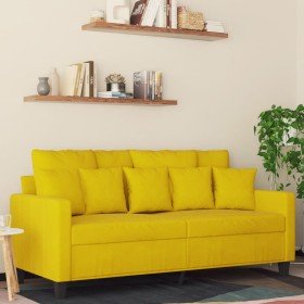 Sofá de 2 plazas terciopelo amarillo 140 cm Sofá de 2 plazas terciopelo amarillo 140 cm
