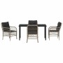 Conjunto de Comedor de Jardín 5 pcs Gris claro Poliratán
