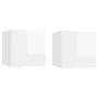 Wall living room furniture 2 pcs glossy white 30.5x30x30 cm by vidaXL, TV Furniture - Ref: Foro24-804500, Price: 52,95 €, Dis...