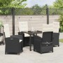 Conjunto de Comedor de Jardín 5 pcs Negro ratán sintético