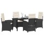 Conjunto de Comedor de Jardín 5 pcs Negro ratán sintético