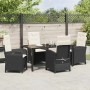 Conjunto de Comedor de Jardín 5 pcs Negro ratán sintético