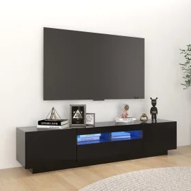 Mueble para TV con luces LED negro 180x35x40 cm de vidaXL, Muebles TV - Ref: Foro24-3081898, Precio: 115,97 €, Descuento: %