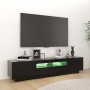 TV-Schrank mit LED-Leuchten schwarz 180x35x40 cm von vidaXL, TV-Möbel - Ref: Foro24-3081898, Preis: 119,05 €, Rabatt: %