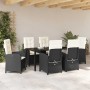 Conjunto de Comedor de Jardín 7 pcs Negro ratán sintético