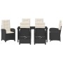 Conjunto de Comedor de Jardín 7 pcs Negro ratán sintético