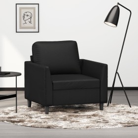 Sillón cuero sintético negro 60 cm Sillón cuero sintético negro 60 cm