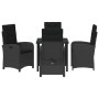 Conjunto de Comedor de Jardín 5 pcs Negro ratán sintético