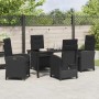 Conjunto de Comedor de Jardín 5 pcs Negro ratán sintético