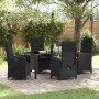 Conjunto de Comedor de Jardín 5 pcs Negro ratán sintético
