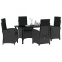 Conjunto de Comedor de Jardín 5 pcs Negro ratán sintético