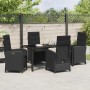 Conjunto de Comedor de Jardín 5 pcs Negro ratán sintético