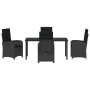 Conjunto de Comedor de Jardín 5 pcs Negro ratán sintético