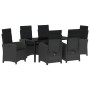 Conjunto de Comedor de Jardín 7 pcs Negro ratán sintético
