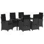 Conjunto de Comedor de Jardín 7 pcs Negro ratán sintético