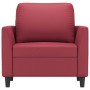 Sillón cuero sintético rojo tinto 60 cm
