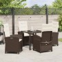 Conjunto de Comedor de Jardín 5 pcs Marrón ratán sintético